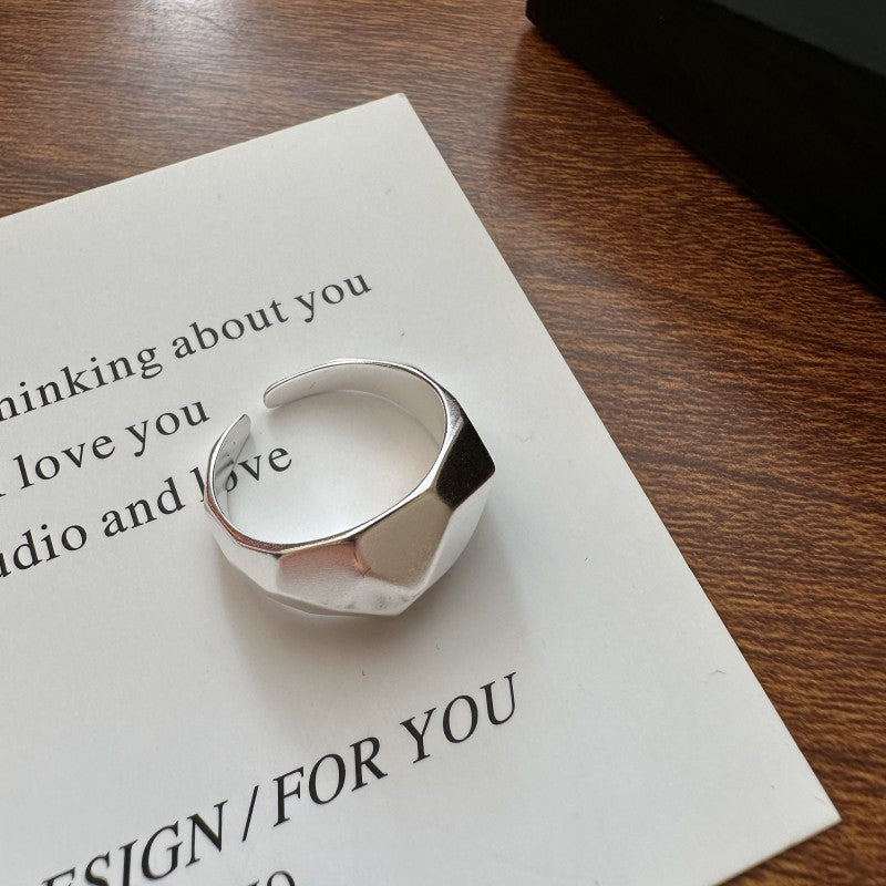 S925 Sterling Silver Fashion Polygonal Diamond Ring