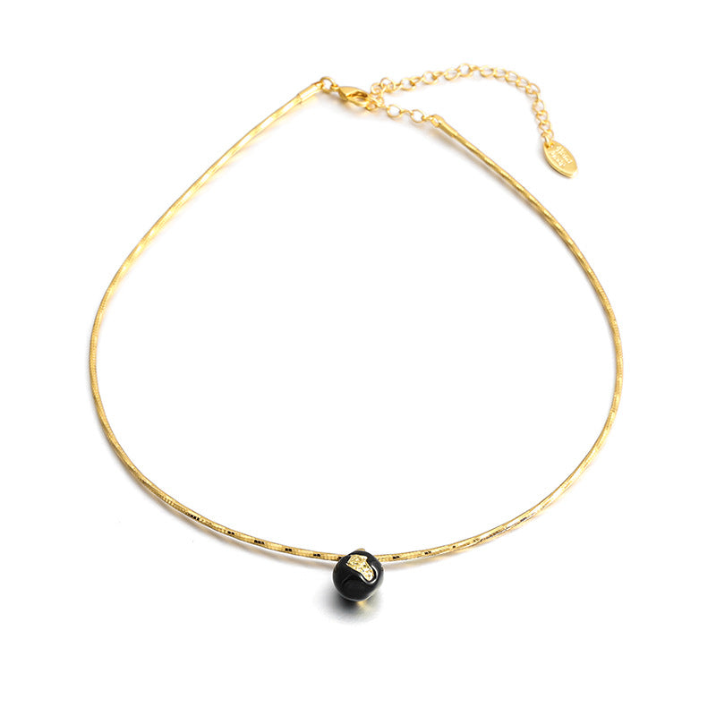 Vintage Gold Crackle Necklace