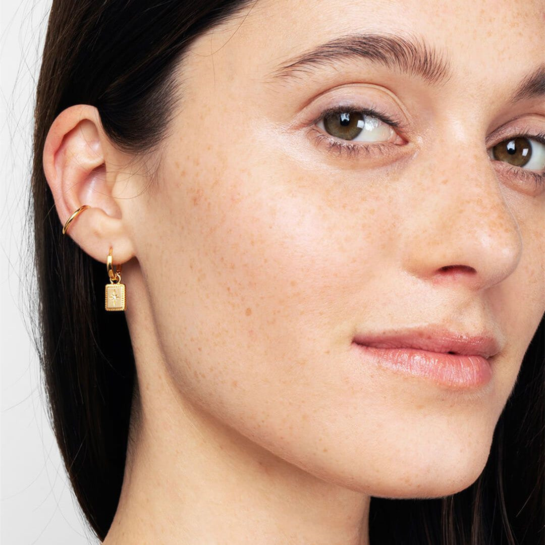 Mansard Dotted Diamond Earrings