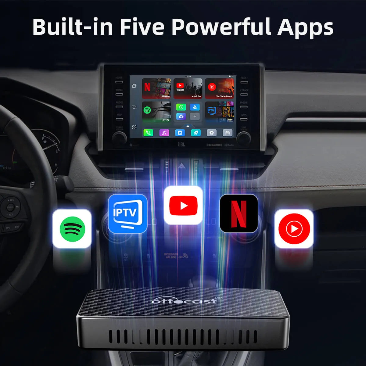 Play2Video Pro Wireless CarPlay/Android Auto Box with Netflix, YouTube, and IPTV