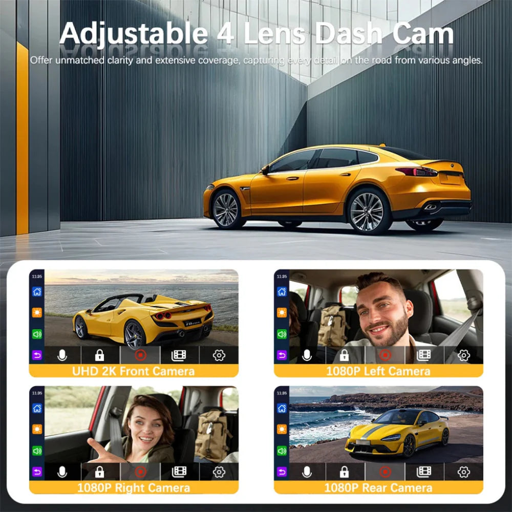 1080P Dash Cam WiFi Car Channel Camera System