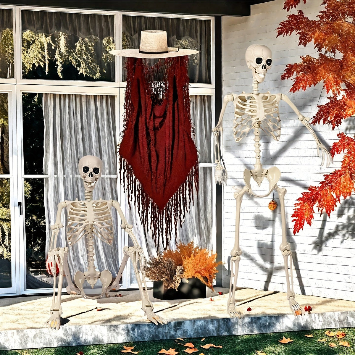 Large 5.5ft Halloween Skeleton Posable Outdoor Display Figure