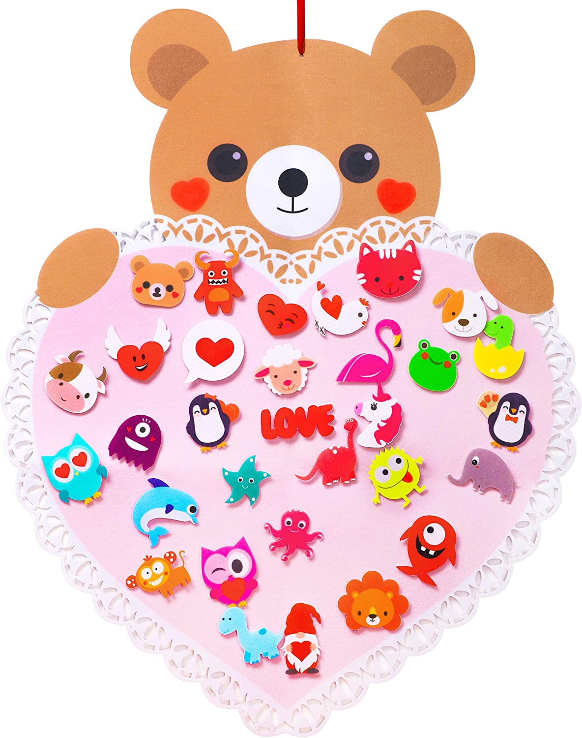 Montessori Felt Valentine's Bear