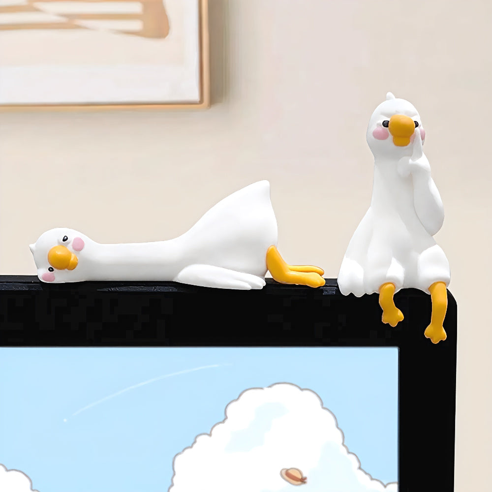 Duck Figurine Gift Mini Resin Desk Ornament Cute Animal Decor