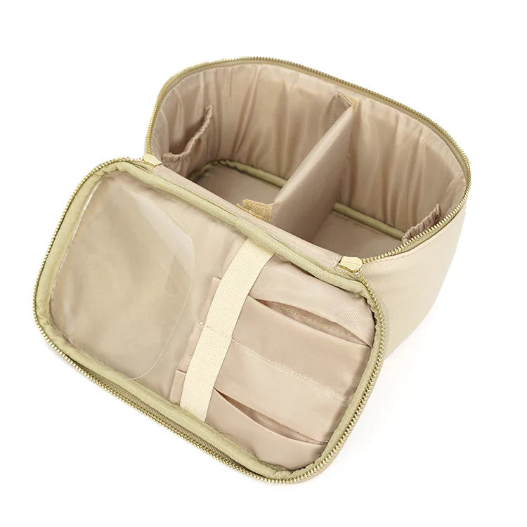 Large Capacity PU Makeup Bag – Portable Waterproof Toiletry Organizer for Travel & Lifestyle Use