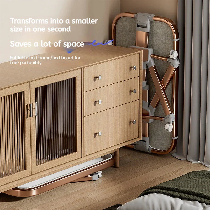 Modern Baby Cradle – Portable Newborn Bed with Wood Grain Design, Adjustable Height & Side-Sleep Function