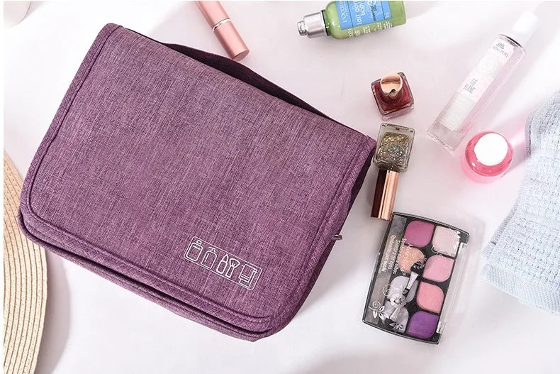 Compact Waterproof Hanging Toiletry Bag – Travel Makeup Organizer for Men & Women