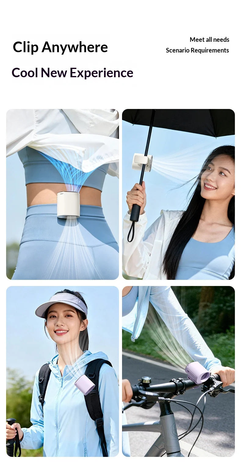 Multifunctional Clip on Cooling Fan USB Rechargeable Quiet Portable Fan for Outdoor Desktop Umbrella