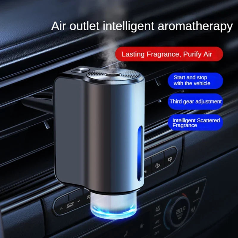 Smart Car Air Freshener – Intelligent Aromatherapy Diffuser with Auto Sensor & 3 Modes – Sleek Black Design