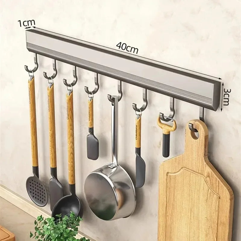 Wall Mounted Multi-Purpose Hooks Rack