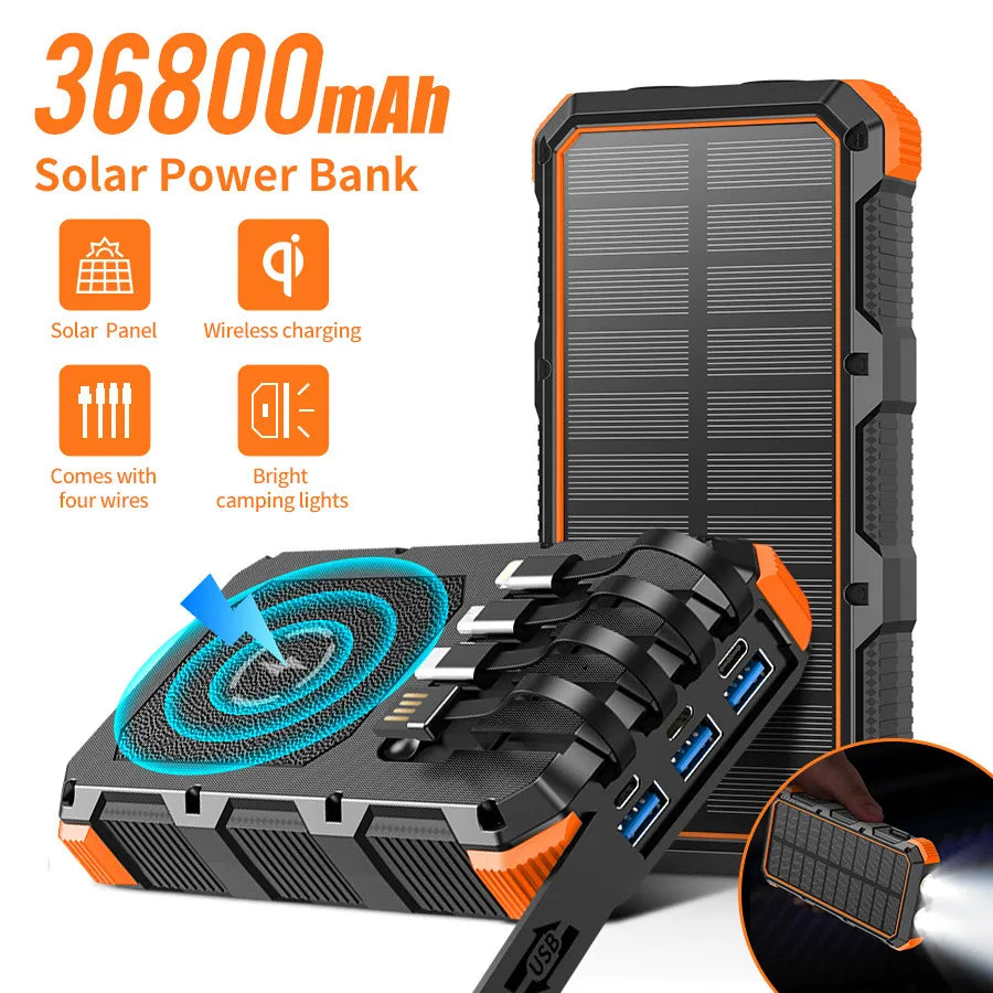 Efficient and Reliable 36800mAh Portable Wireless Quick Charger - Never Run Out of Power Again