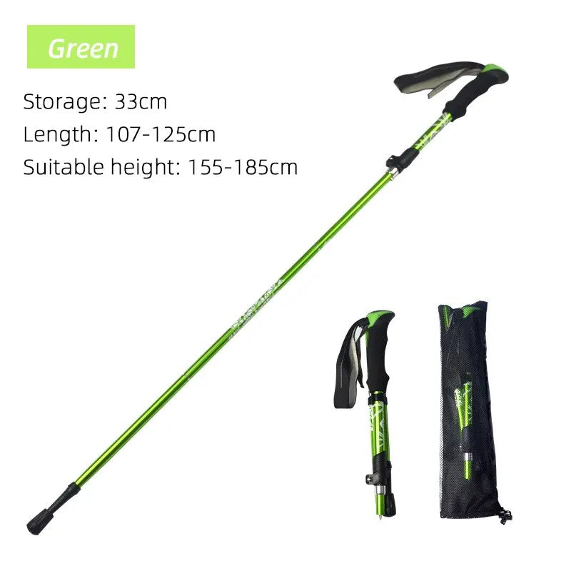 5-Section Foldable Trekking Pole – Lightweight Telescopic Walking Stick for Hiking, Camping, Nordic Walking, Elderly Support