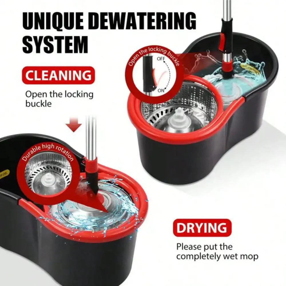 Spin Mop Bucket 360 Floor Cleaning System Wringer