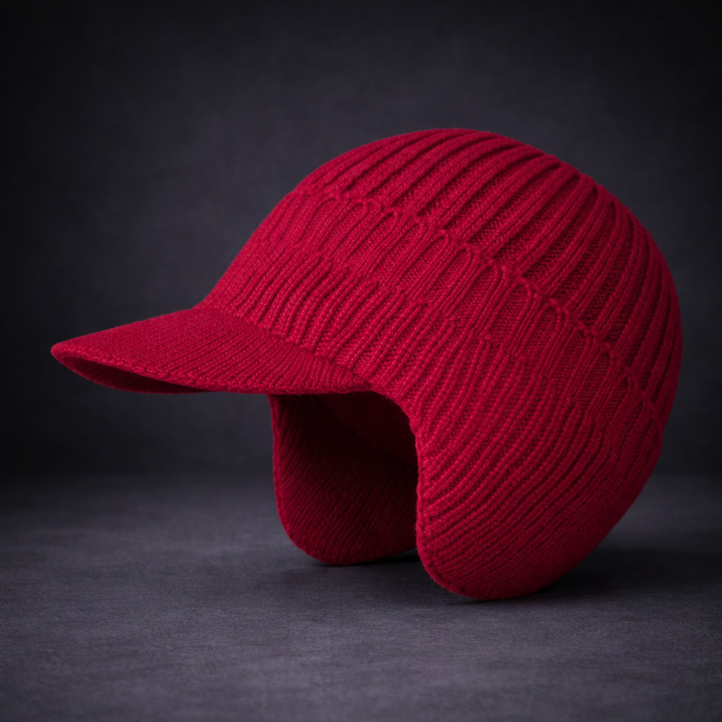 Unisex Winter Knit Hat Brimmed Ear Flap Beanie Warm