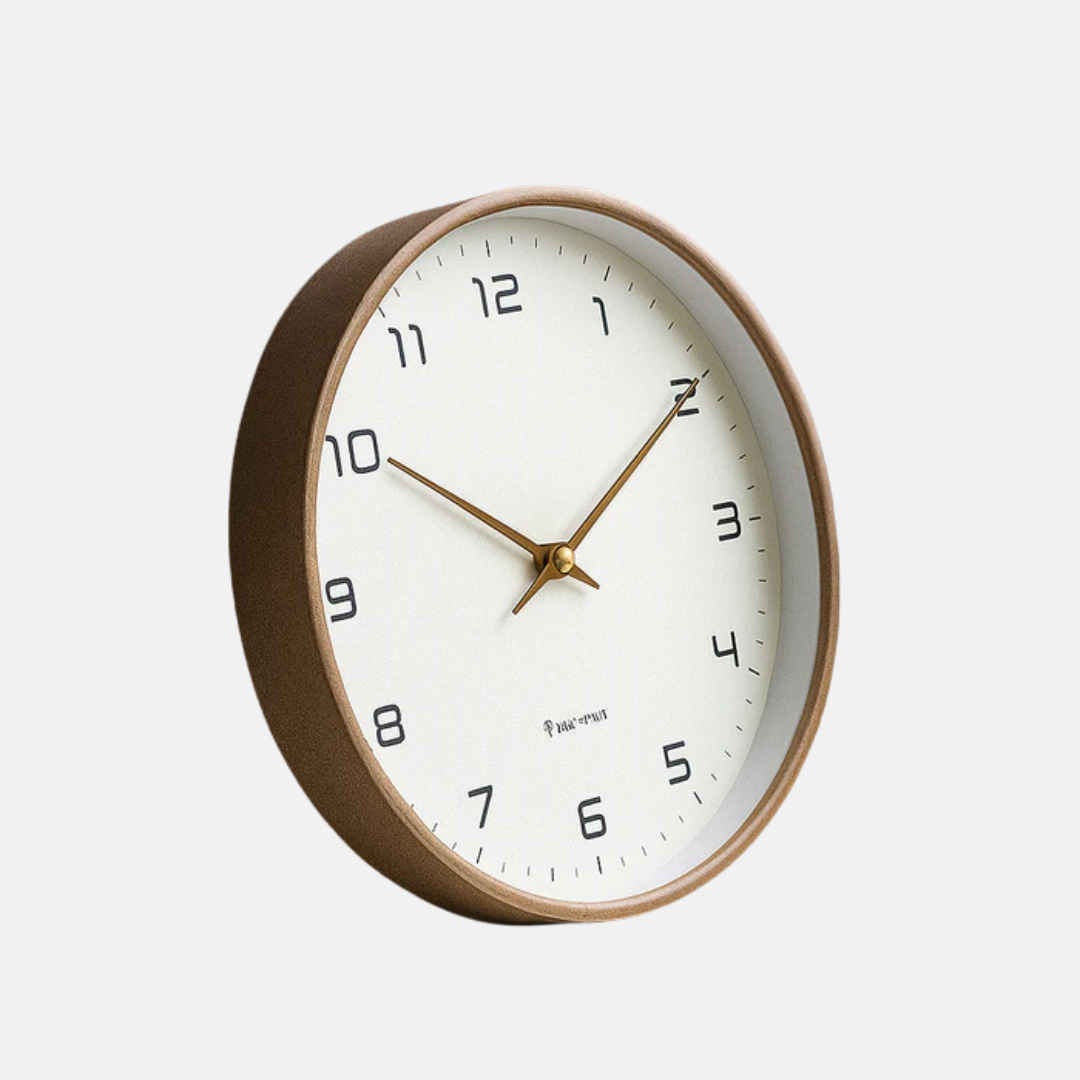 Wall Clock Scandinavian Minimal Wooden Round Home Decor
