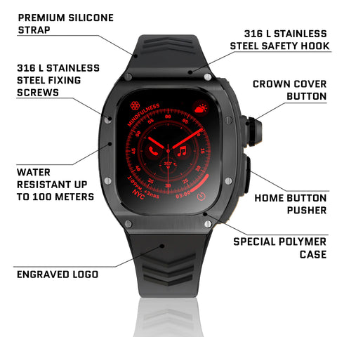 49mm watch Ultra Black steel & polymer case
