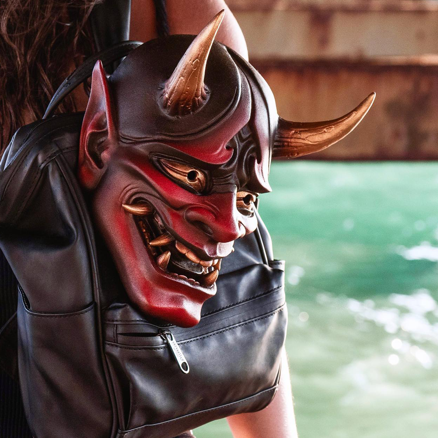 Red Hannya Demon Mask – Handcrafted Japanese Resin Oni Mask for Cosplay, Halloween, Samurai Costumes & Wall Decor