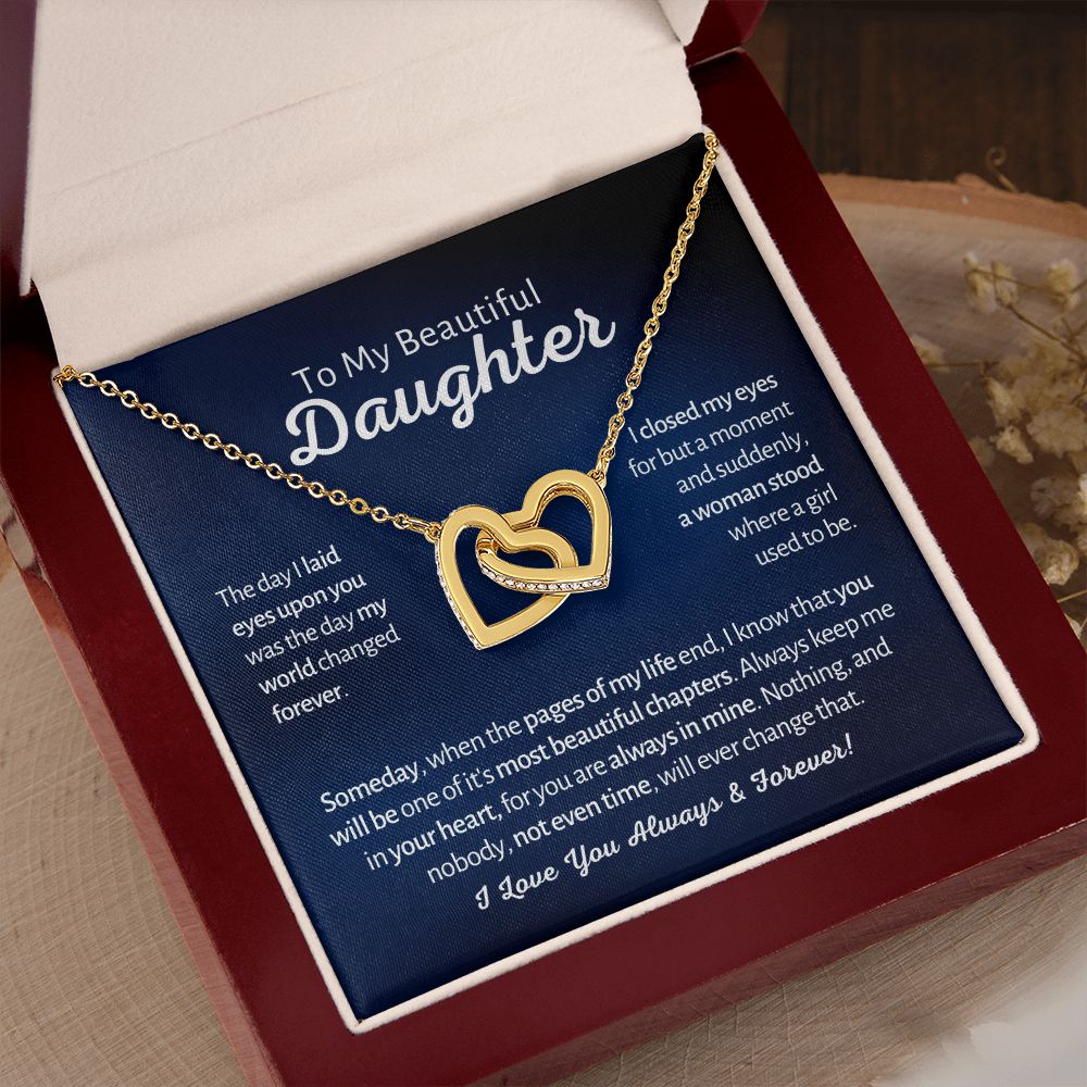 My Beautiful Daughter - A Woman Stood - Interlocked Hearts Design 1