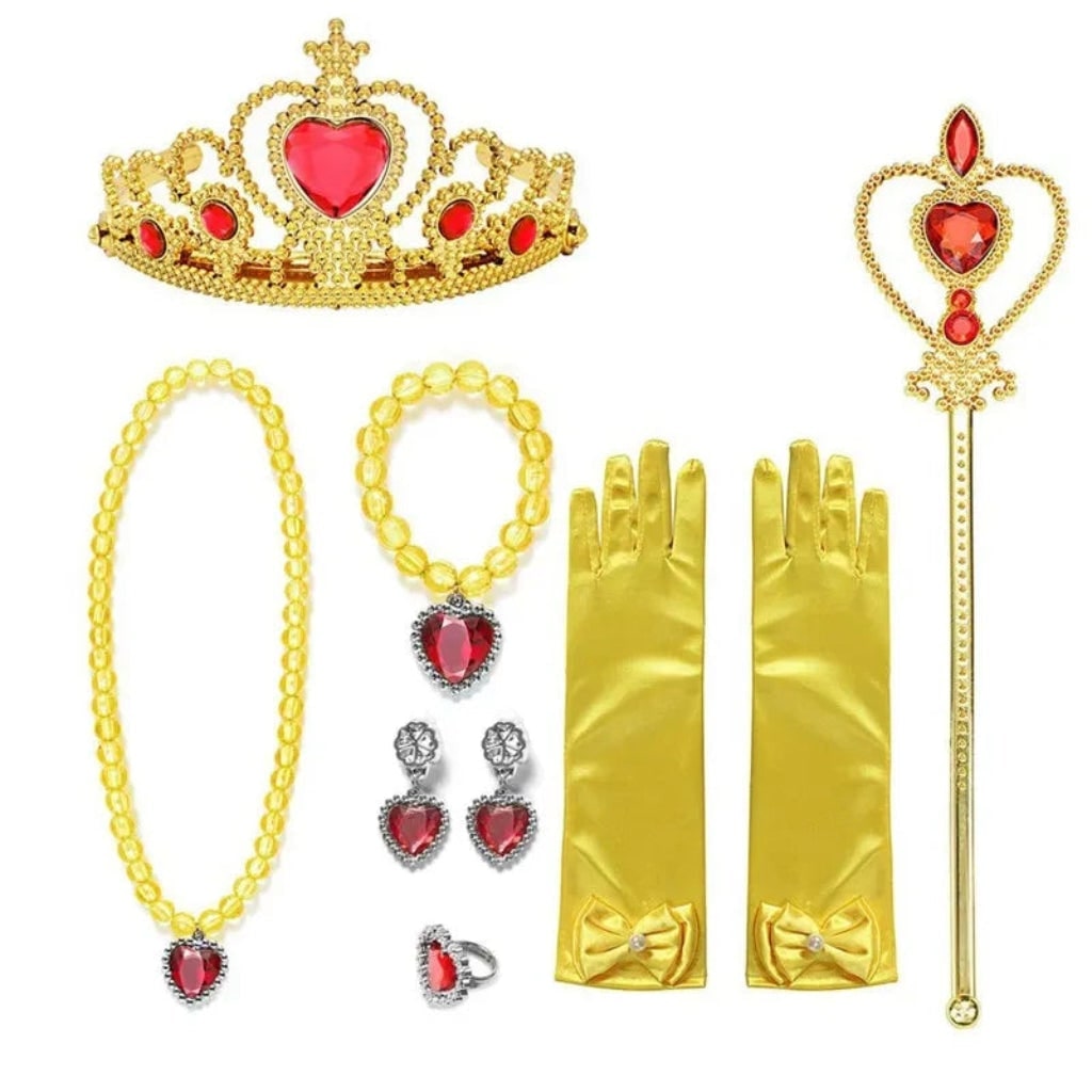 Girls' Halloween Princess Costume and Dresses with Ball Gown Tiara Scepter and Accessories Set