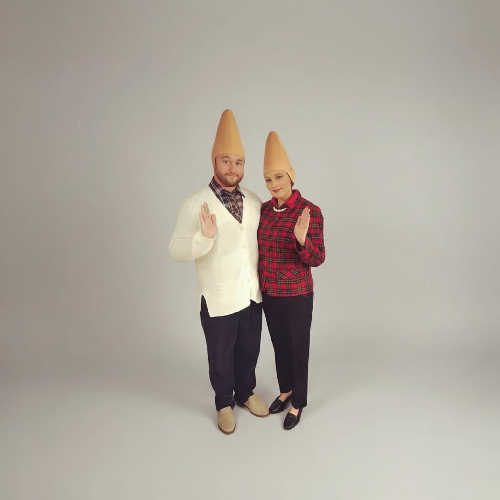 Halloween Conehead Costume Mask with Creepy Molded Ears and Forehead Wrinkles Latex Headpiece