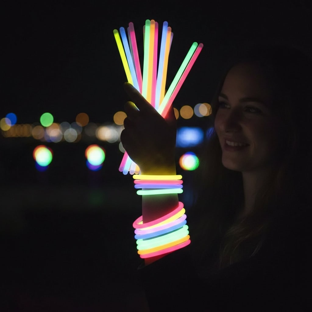 Halloween Glow Sticks Light for Party That in the Dark with Connectors for Bracelets and Necklaces