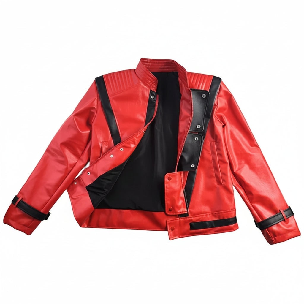 Halloween Red Leather Biker Jacket