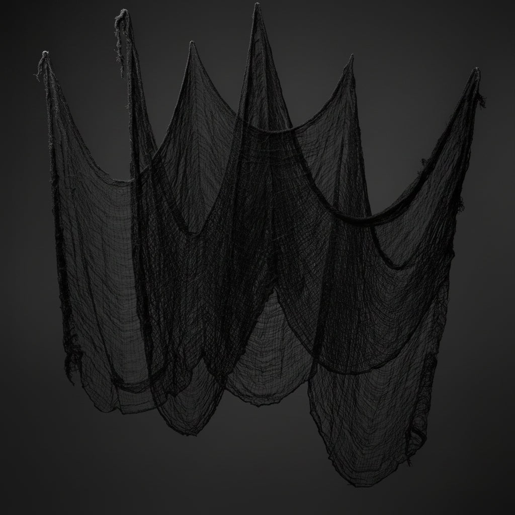 Halloween Spooky Black Gauze Netting Decoration for Haunted House Party Decor Creepy Cloth