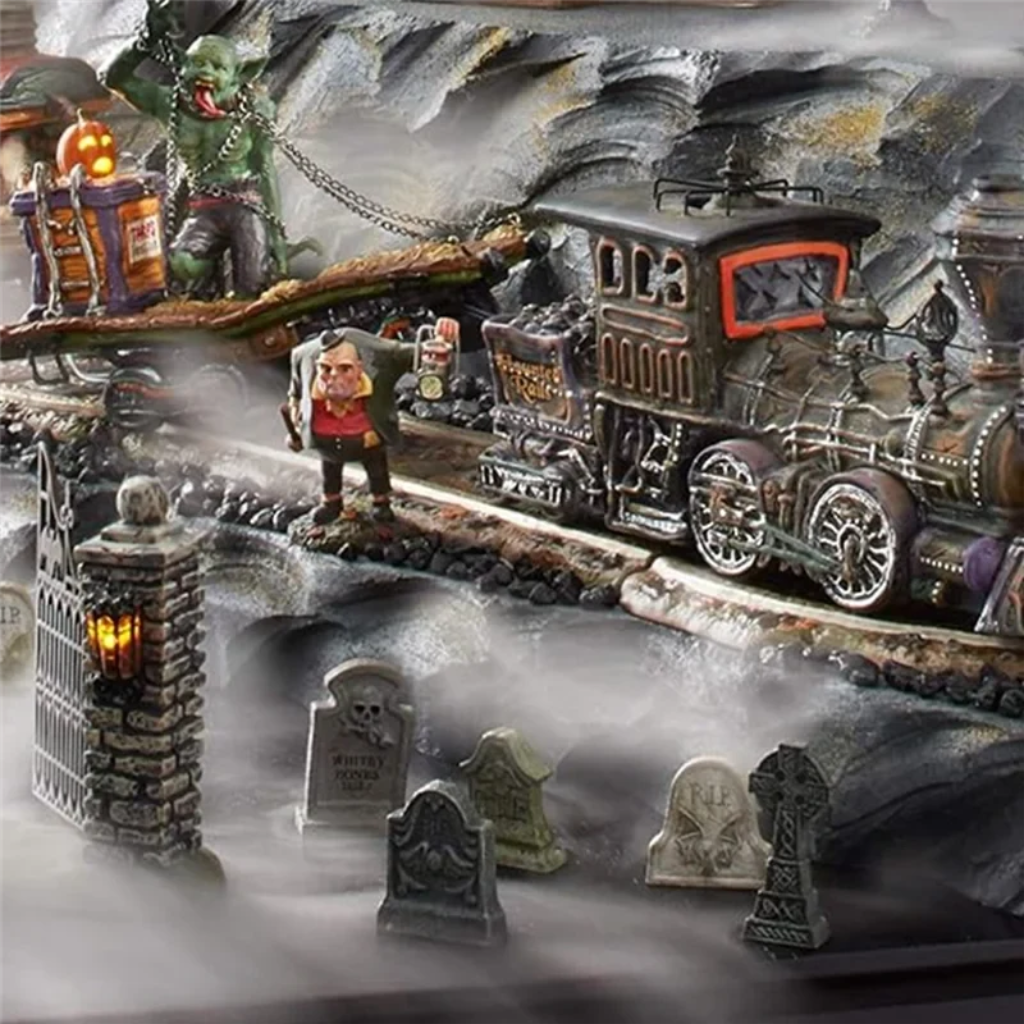 Halloween Tombstone Decorations and Miniature Figurines for Tabletop Party Decor
