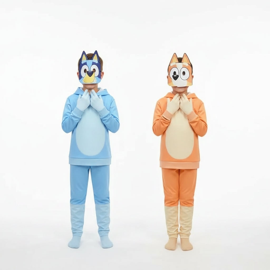 Kids' Halloween Character Costume with Mask Hoodie and Pants Set for Dress Up Party