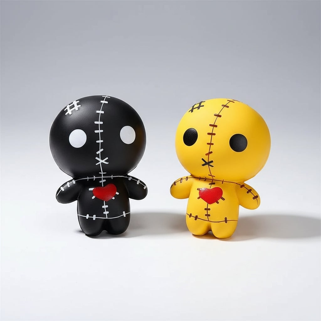 Kids' Halloween Squishy Toy Stress Relief with Slow Rising Foam Voodoo Doll Design and Stitched Details