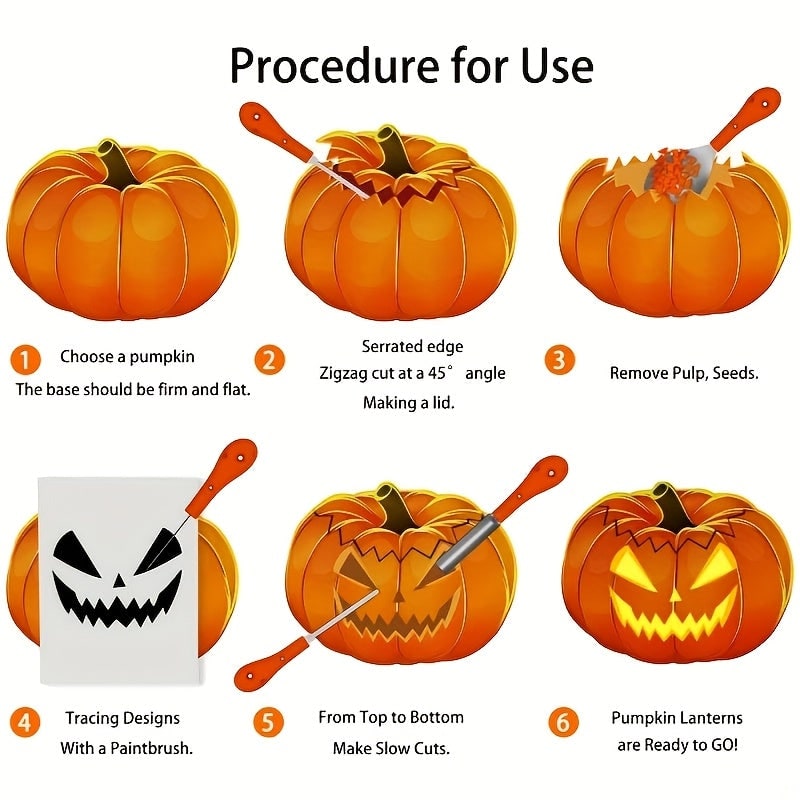 Pumpkin Carving Kit and Tools with Stainless Steel Supplies for Jack O Lantern Saw