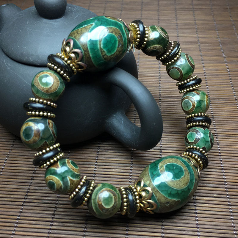 Vintage Classic Textured Glaze Beaded Bracelet