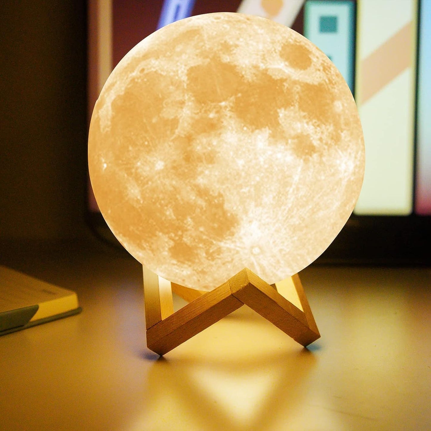 Goodfeel LED Moon Lamp - Soft Glow with Stand for Bedroom Decor
