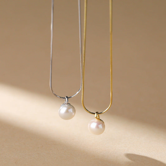 Silver Plated  14kGold Pearl Necklace
