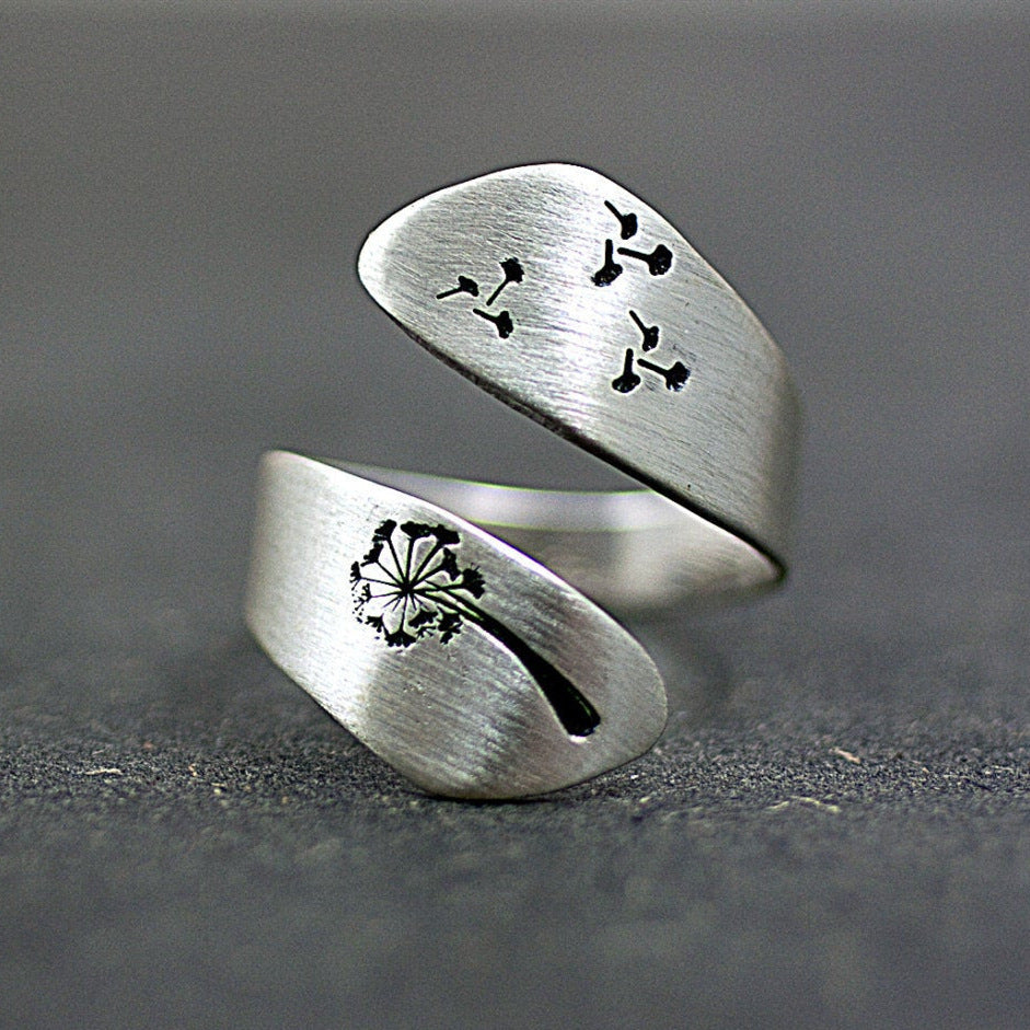 Make A Wish' Sterling Silver Dandelion Ring