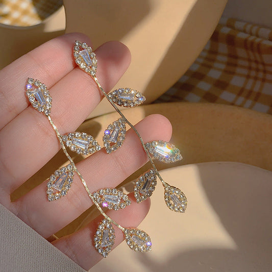 Leaf Crystal Earrings
