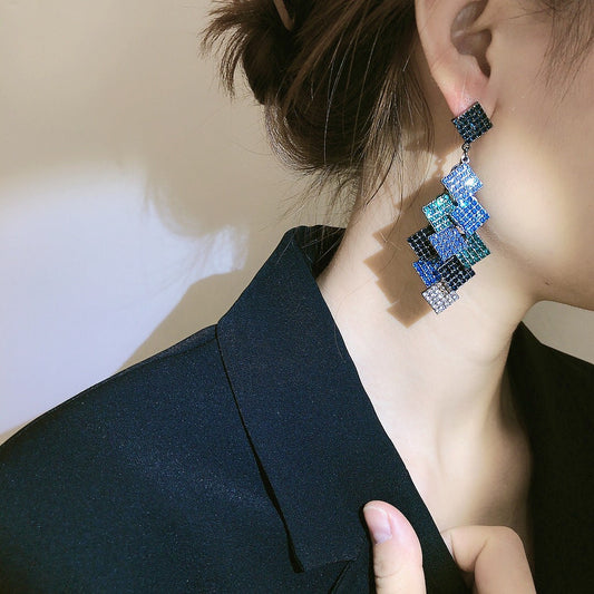 Color Clash Rhinestone Earrings