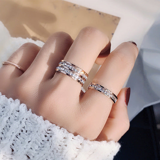 Full Diamond Titanium Ring