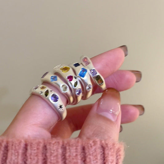 Irregular Coloured Zirconia Ring