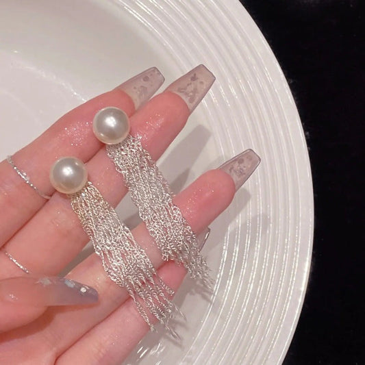 Pearl Tassel Earrings