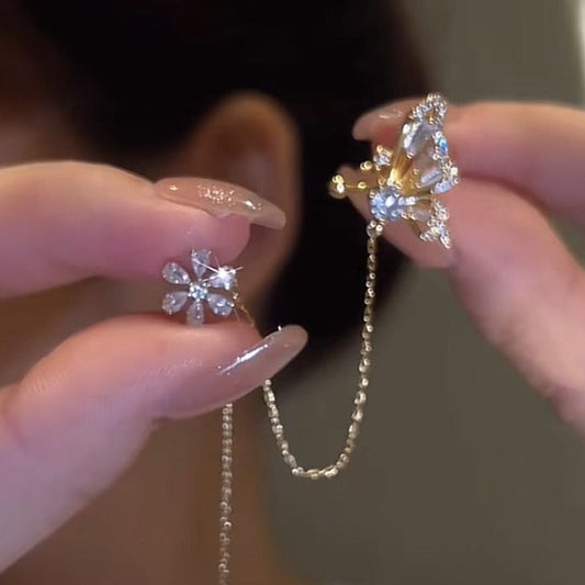Spring Butterfly Zirconia Ear Cuffs