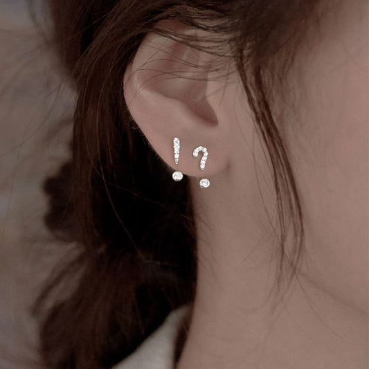 Sterling Silver '！？'Earrings