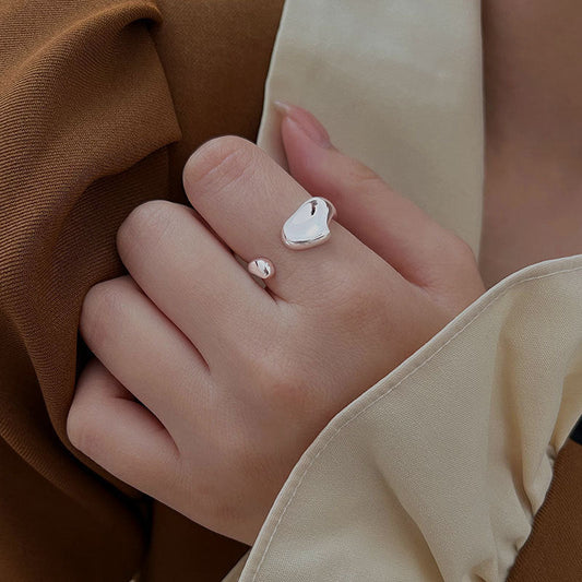 Sterling Silver Irregular Heart Ring