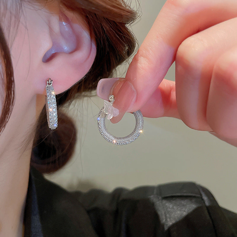 Zirconia Circle Earrings
