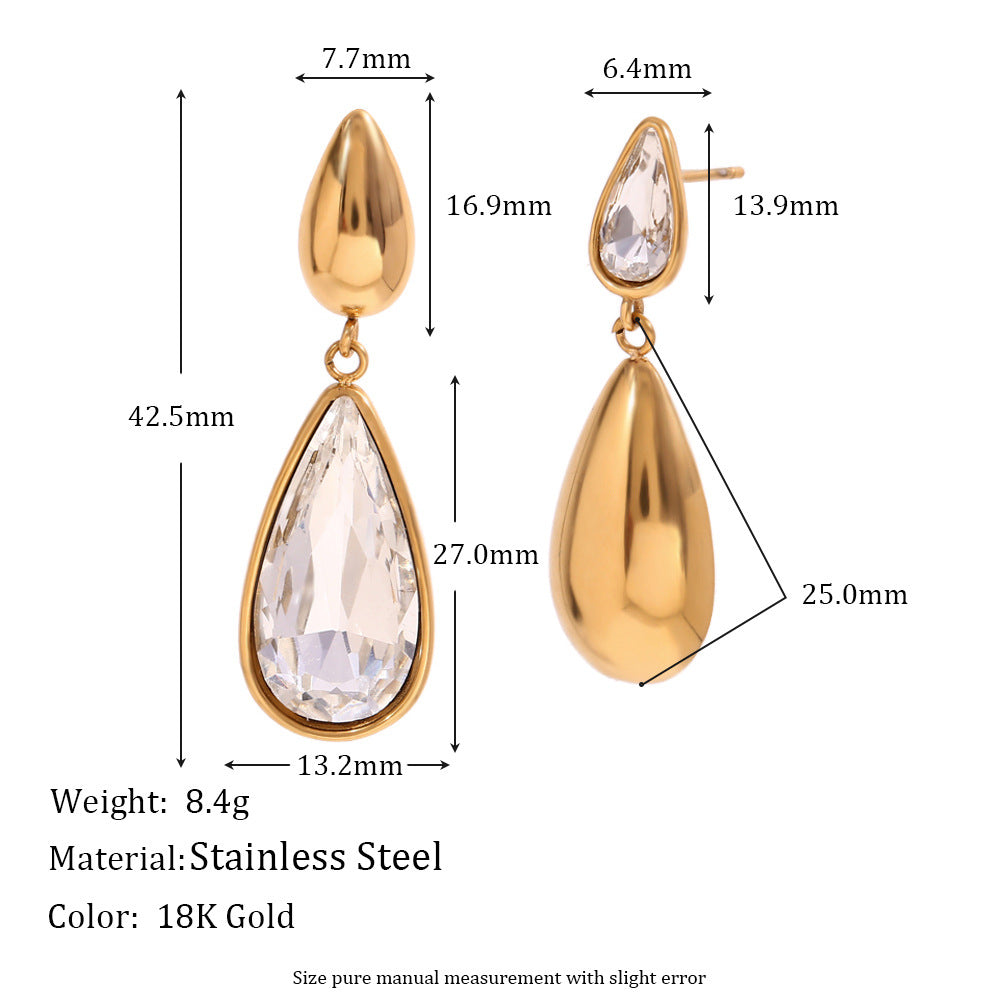 Vintage Teardrop Zirconia Earrings