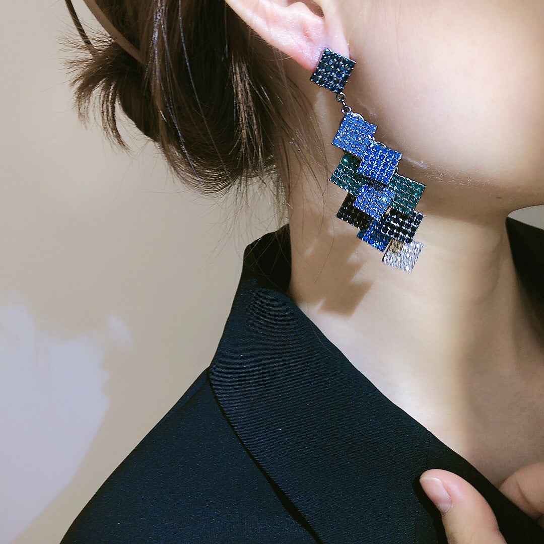 Color Clash Rhinestone Earrings