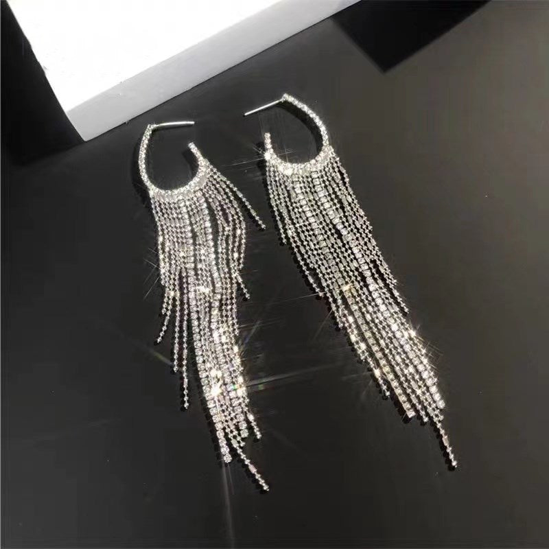 Round Long Tassel Earrings