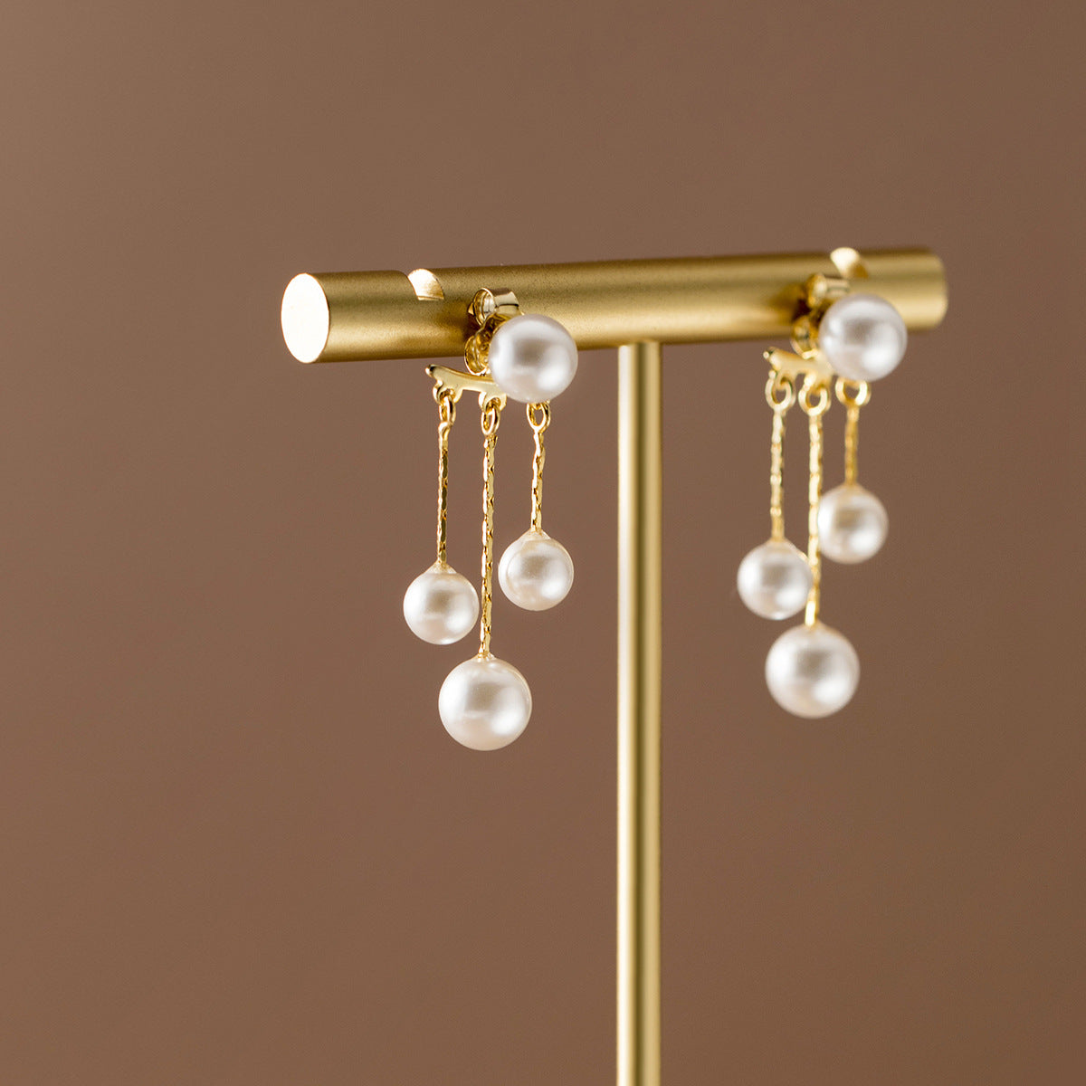 Sterling Silver Pearl Tassel Earring