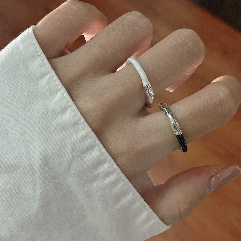 Textured Liquid Metal Drip Glaze Ring