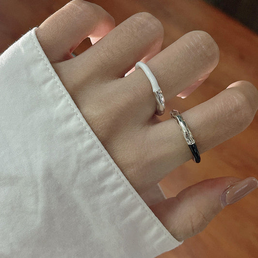 Textured Liquid Metal Drip Glaze Ring